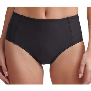 DKNY BLACK Seamed High-Waist Bikini Swim Bottoms XL